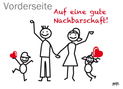 AktionsPostkarten Gute Nachbarschaft ImmowerbungAhrendt